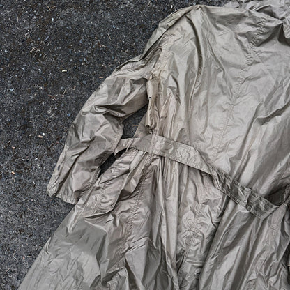 VTG 1958 US Army Mans Raincoat Nylon Taupe Shade 179 Military Uniform Mens 38L