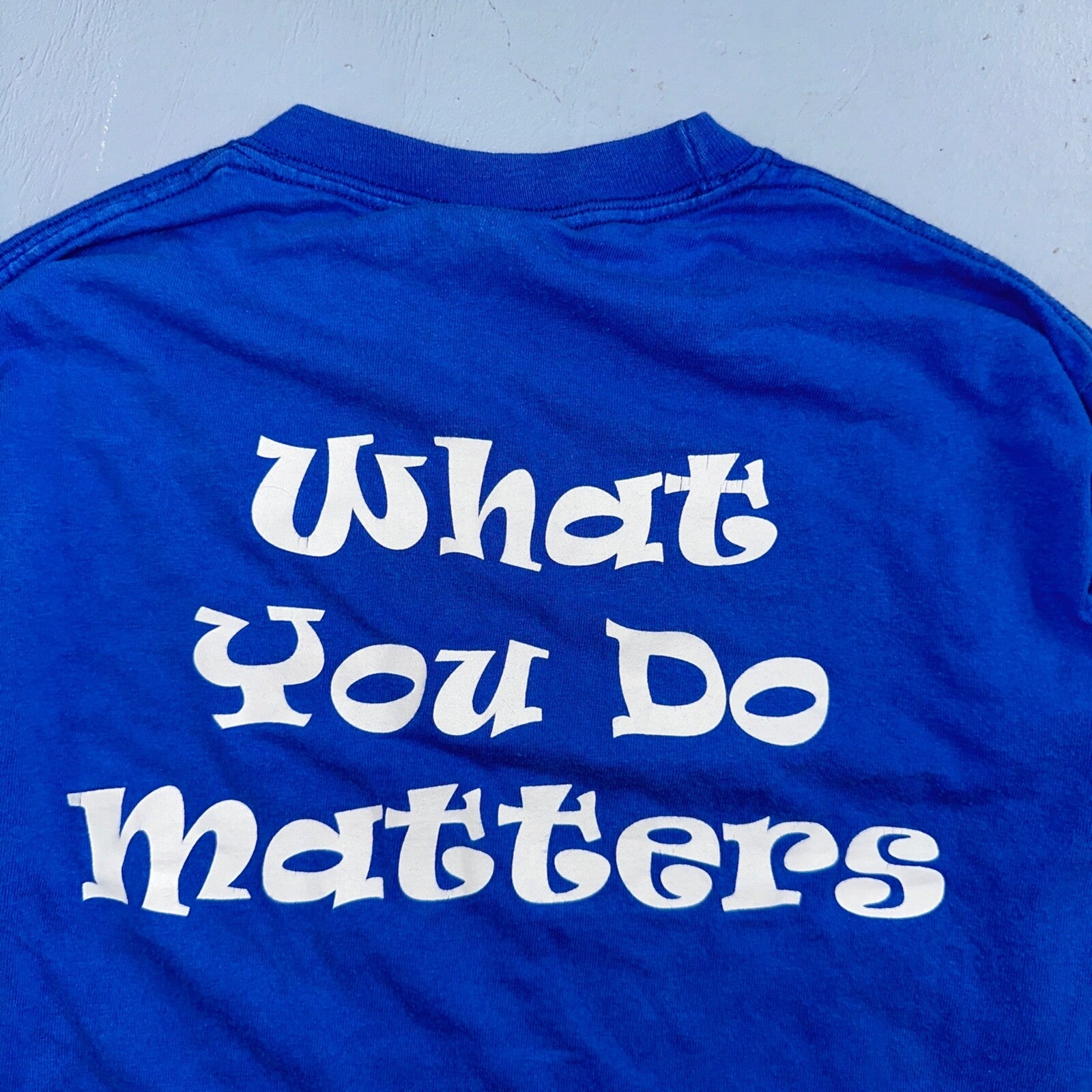 What You DO Matters Y2K T Shirt Astroworld Youth M Blue Long Sleeve Corvallis