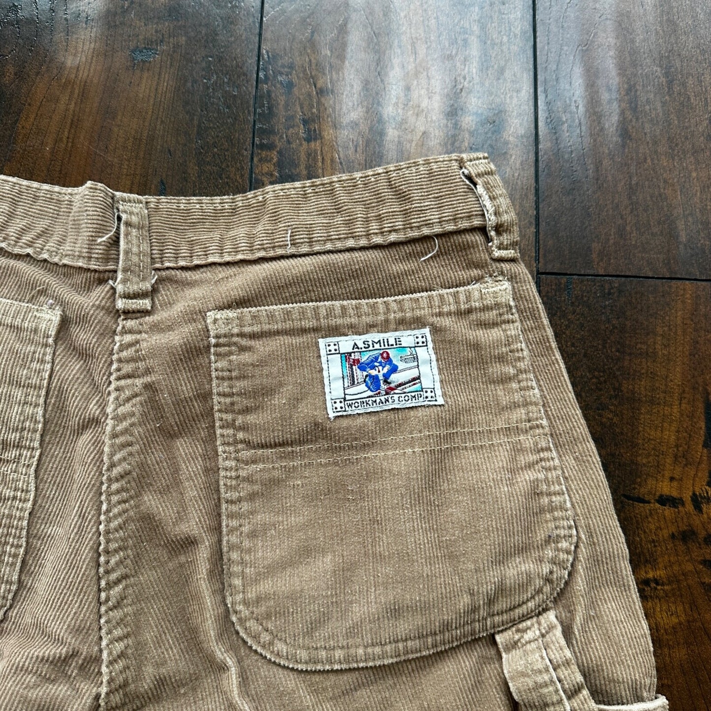 VTG 60s A SMILE USA Brown Corduroy Pants 32 70s 28x25 Capri Cut Cowboy RARE