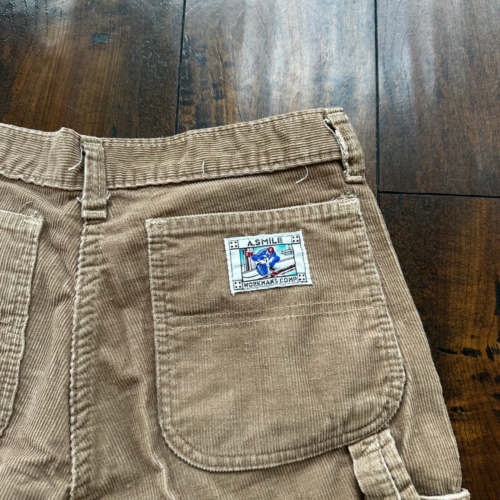 VTG 60s A SMILE USA Brown Corduroy Pants 32 70s 28x25 Capri Cut Cowboy RARE