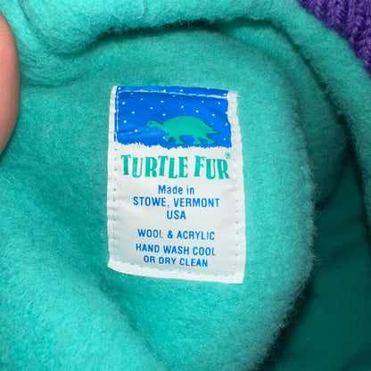 Vintage Turtle Fur Winter Beanie Hat Made in USA Wool Lined Snowflake Earflap