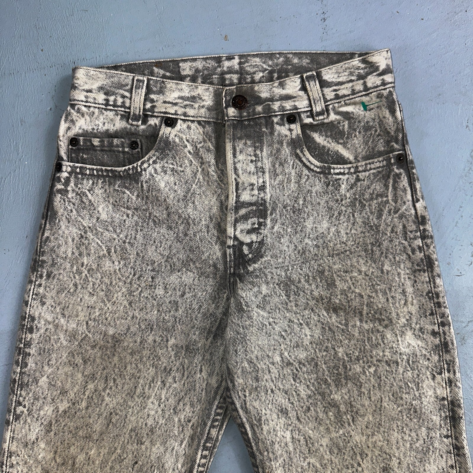 Levis 501 Vintage 80s USA XX Straight Leg Jeans Gray Acid Wash 28x30 Act 26x27