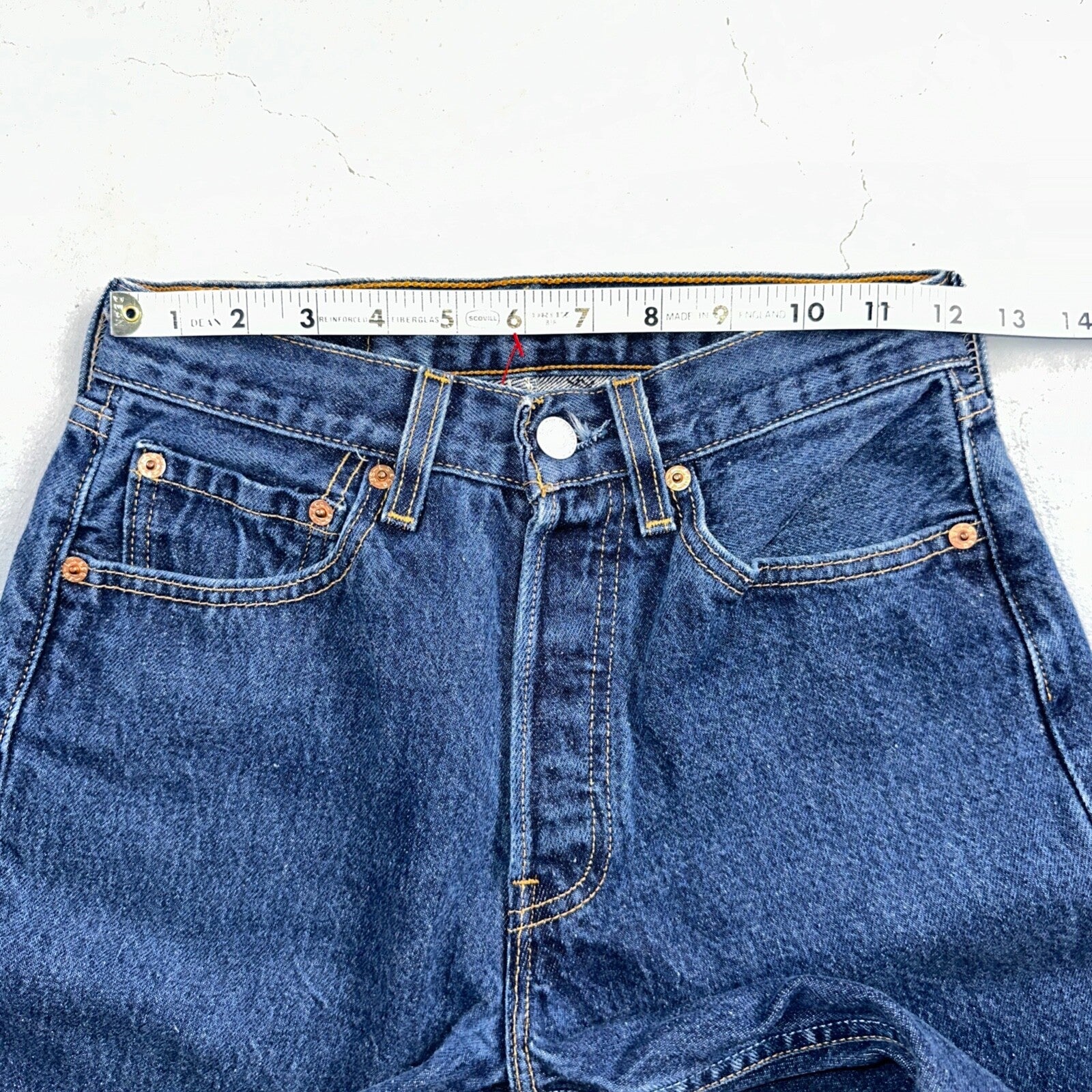 Levis 501 Vintage 90s USA XX Straight Leg Jeans Blue Dark Wash Act 24x29