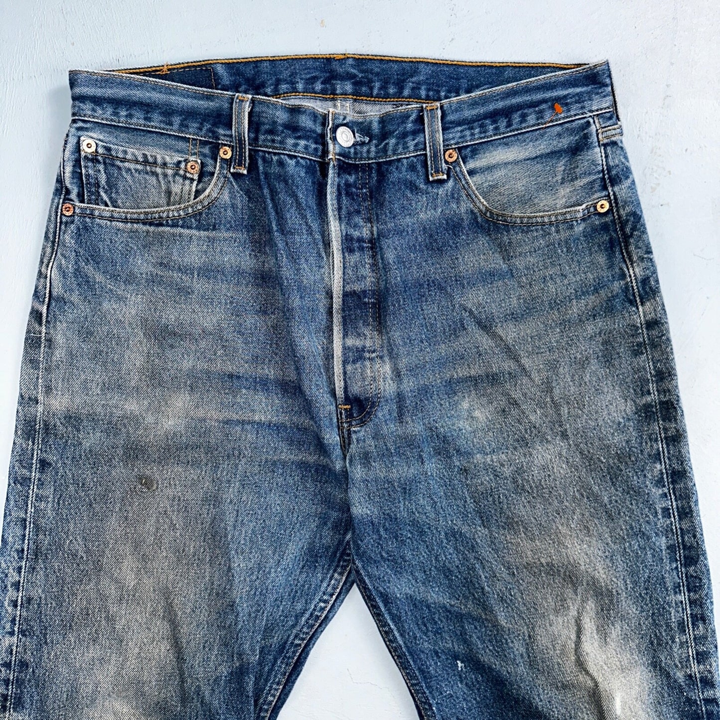 Levis 501 Vintage 90s Mexico Straight Leg Jeans 36x30 Y2K Med Wash Act 33x27