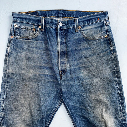 Levis 501 Vintage 90s Mexico Straight Leg Jeans 36x30 Y2K Med Wash Act 33x27