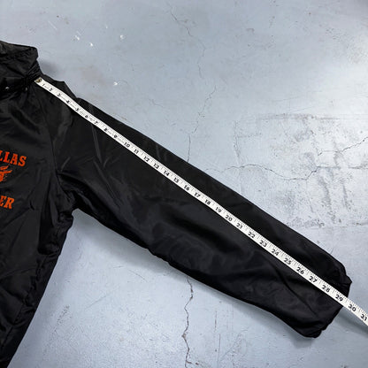 Champion Rare Vintage 70s Button Up Black Coach Windbreaker Lined Dallas Booster