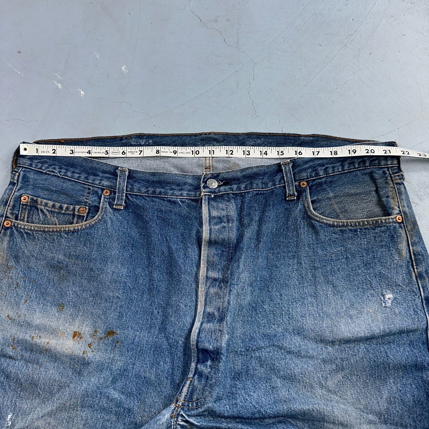 Levis 501 Vintage 80s Redline Selvedge USA XX Jeans Med Wash 48x30 Act 43x27