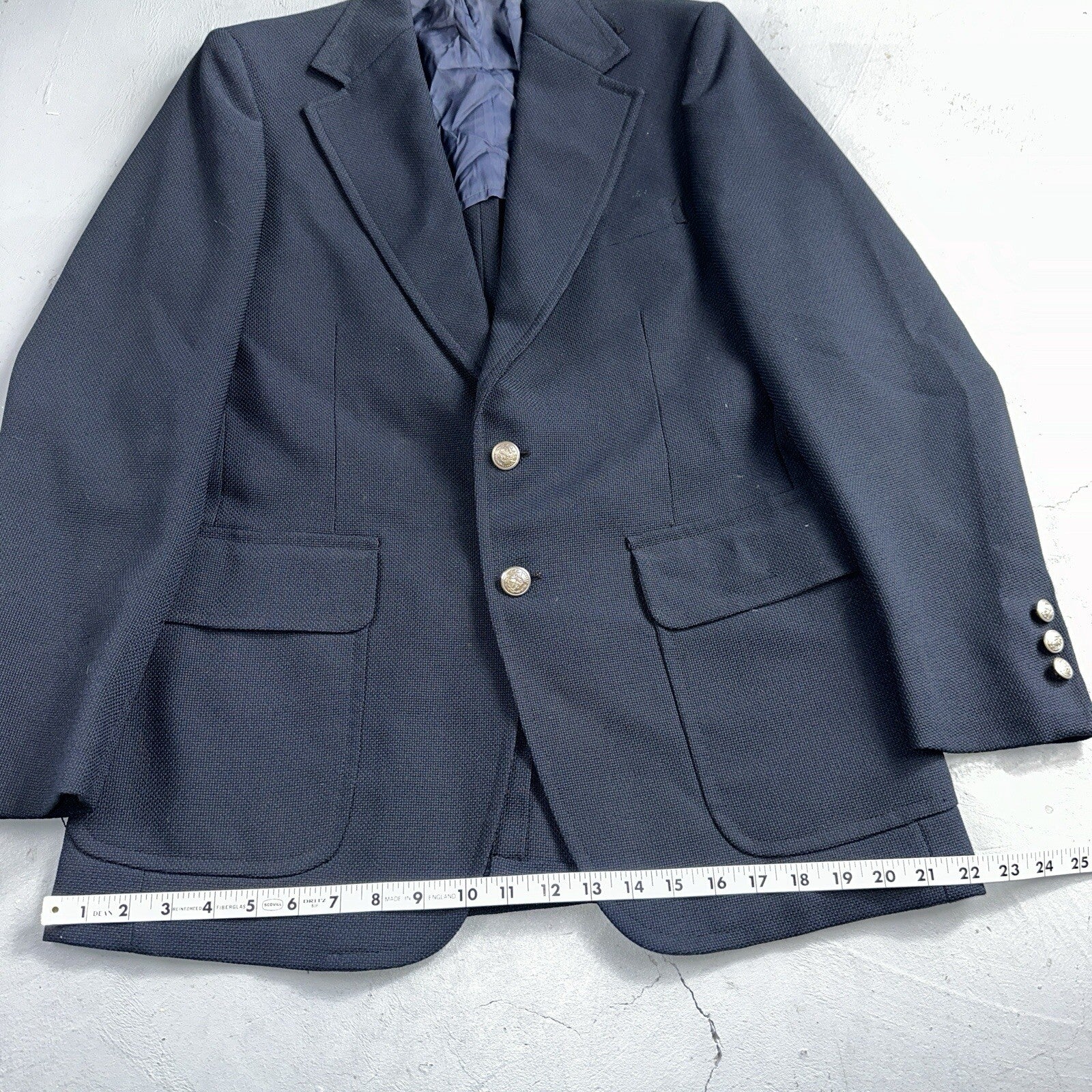 Kingsridge Blazer Mens 40 Blue Vintage Sport Coat Suit Jacket Union USA 1970s