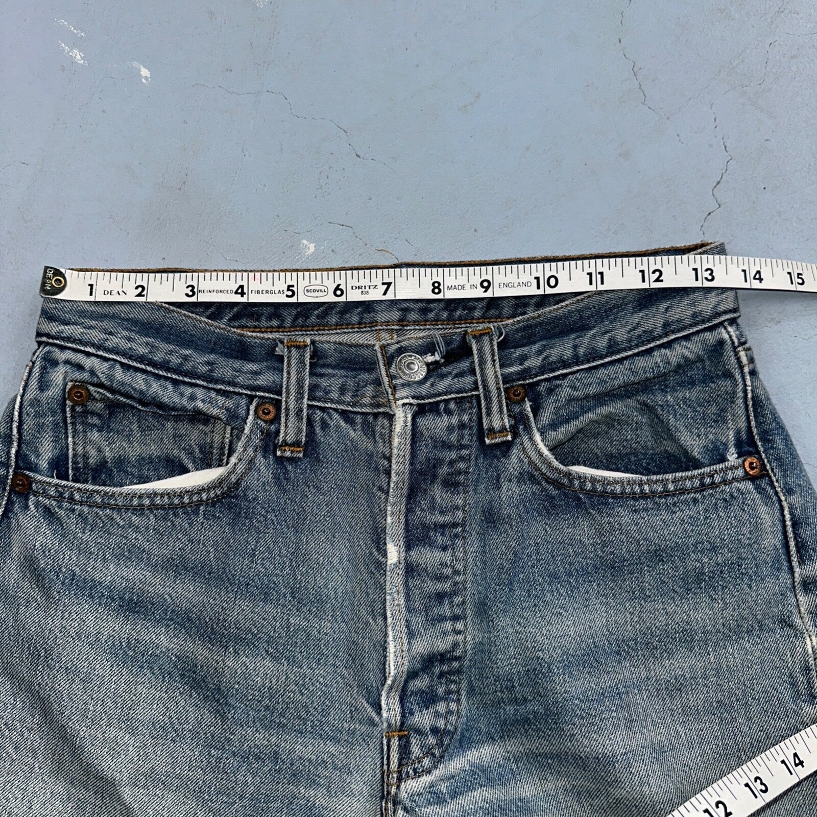 Levis 501 Vintage 80s Redline Selvedge USA XX Jeans Light Wash 30x36 Act 27x31