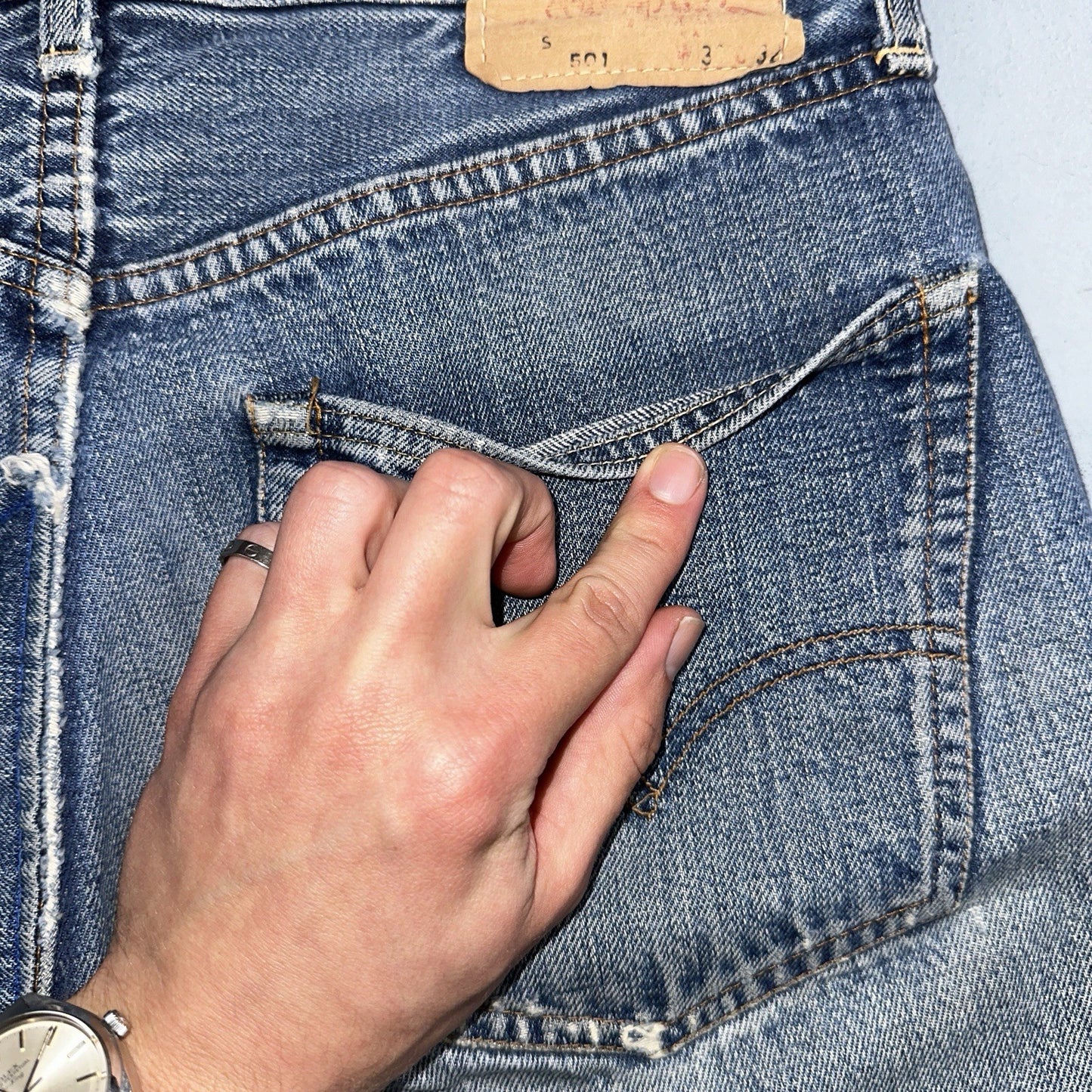 Levis 501 Big E Vintage 60s Redline Selvedge USA XX 1960s Jeans 30x32 Ac 28x28