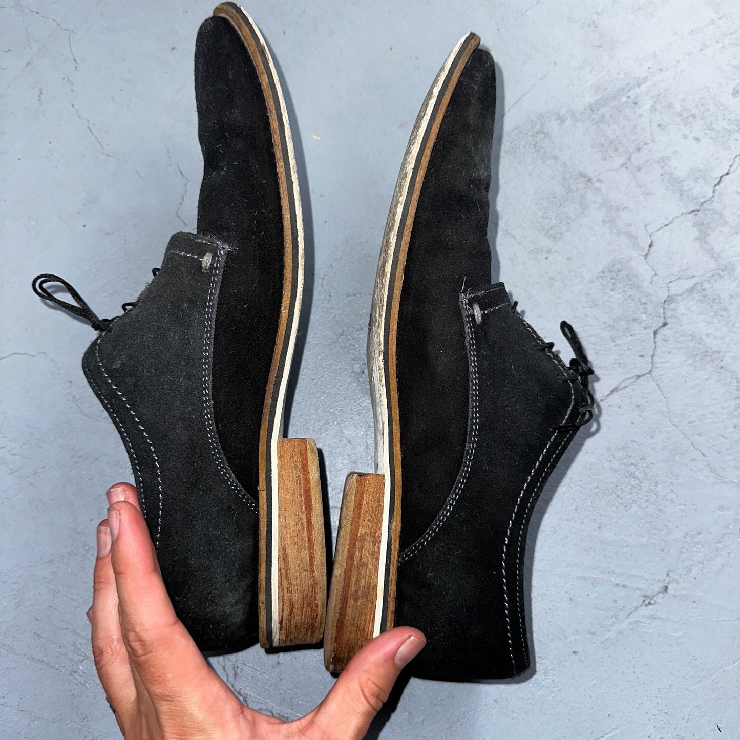 Giorgio Brutini Men’s Size 9 Black Suede Dress Shoes Classy Laces