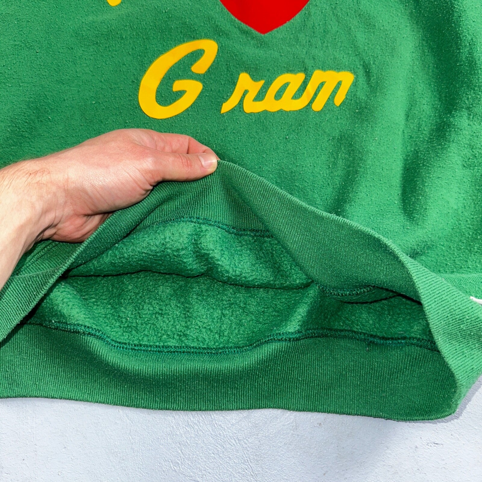 Russell Athletic Sweatshirt L Alpha Gam VTG Crewneck Green 90s USA College Uni