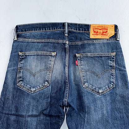 Levis 501 Y2K XX Straight Leg Jeans Blue VTG Whiskers Wash 34x30 Act 34x29