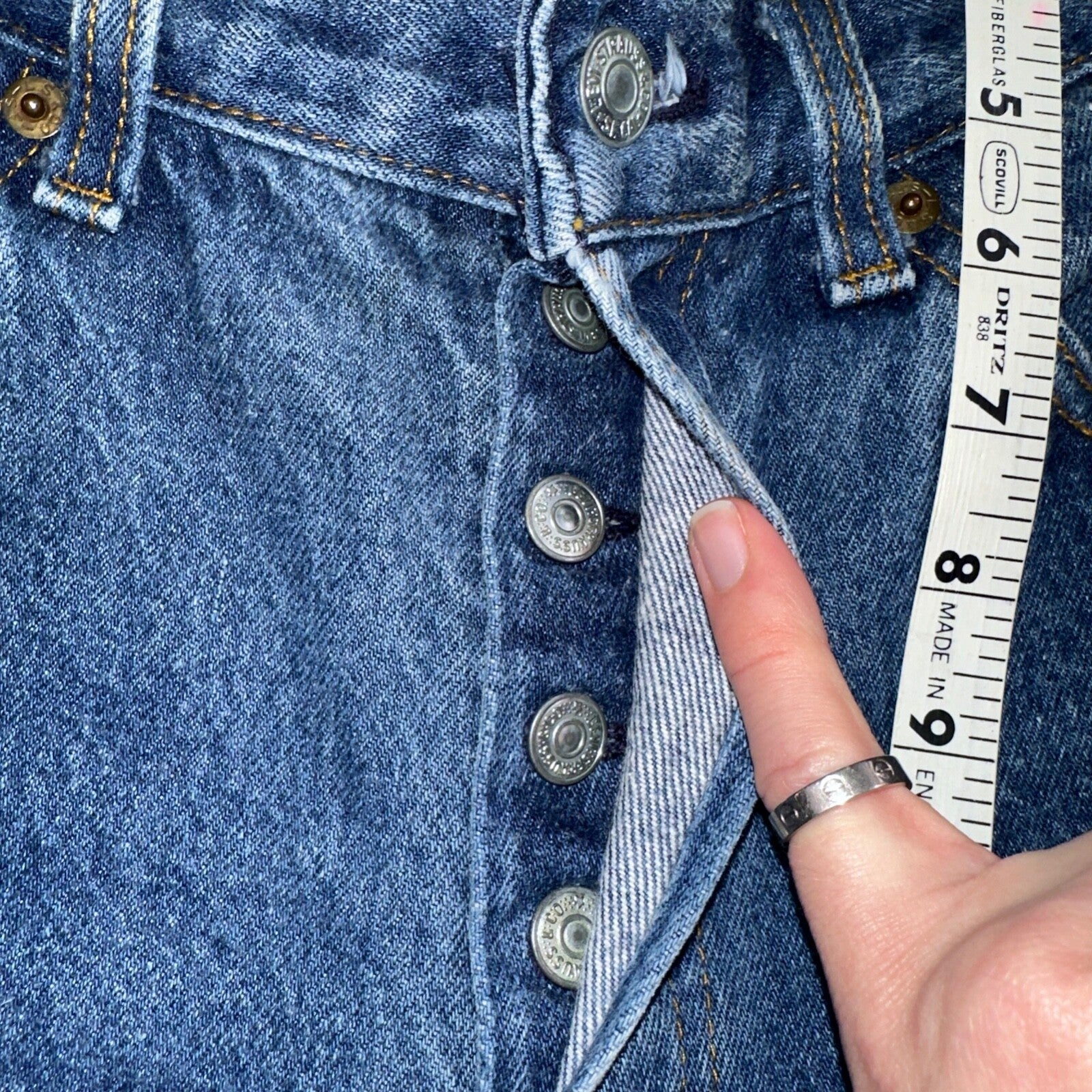 Levis 501 Vintage 80s USA XX Straight Leg Jeans Blue 26501 Med Wash Act 25x27