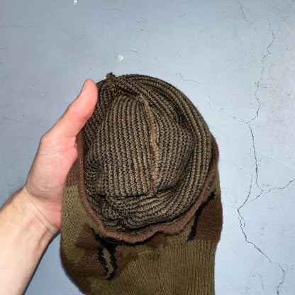 VTG 70s USA Knit Ski Mask Men Balaclava Duck Camo Hunting Forest Fishing