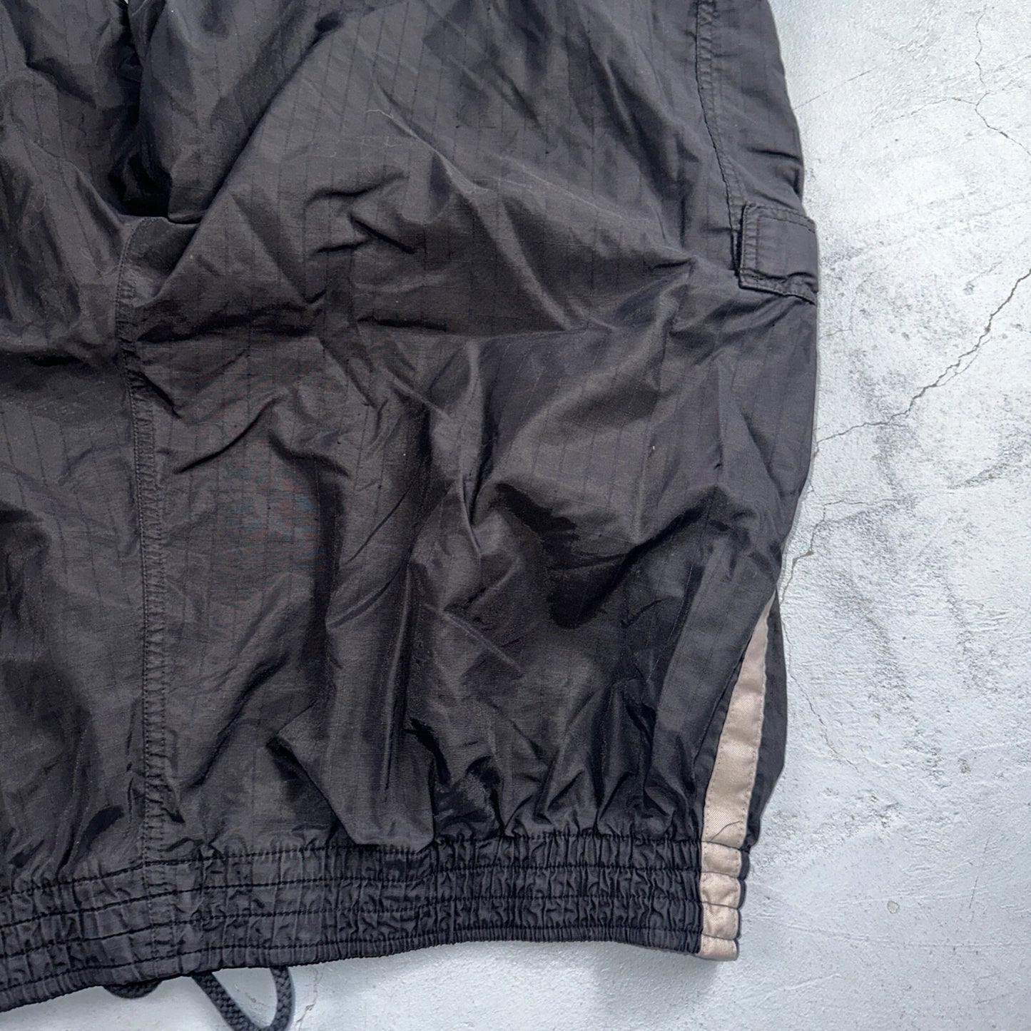 Nike Vintage Black Nylon Shorts Swoosh XL 90s Black Tag 9” Inseam Running Track