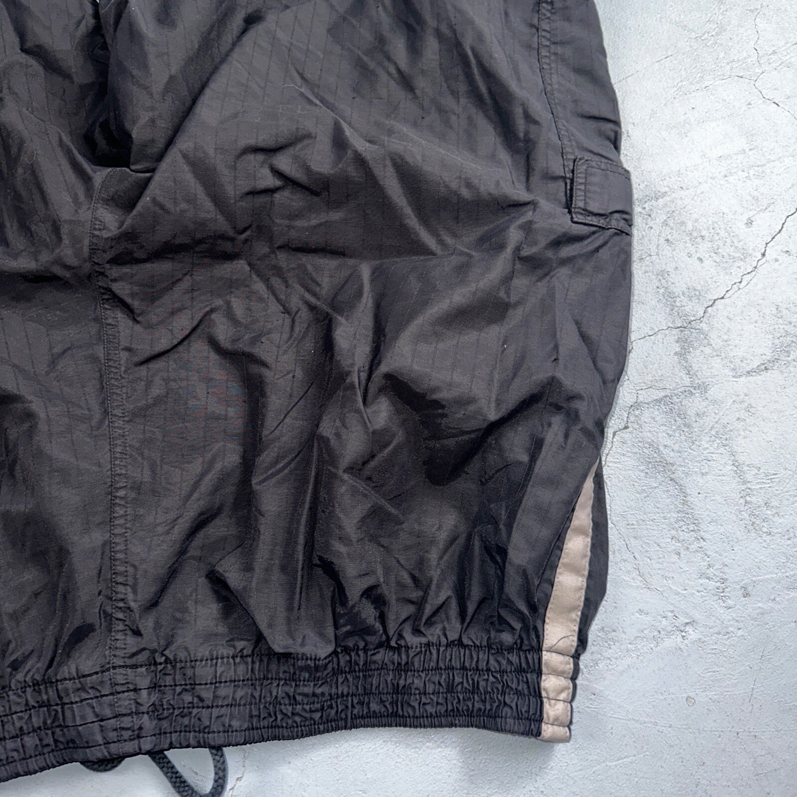 Nike Vintage Black Nylon Shorts Swoosh XL 90s Black Tag 9” Inseam Running Track