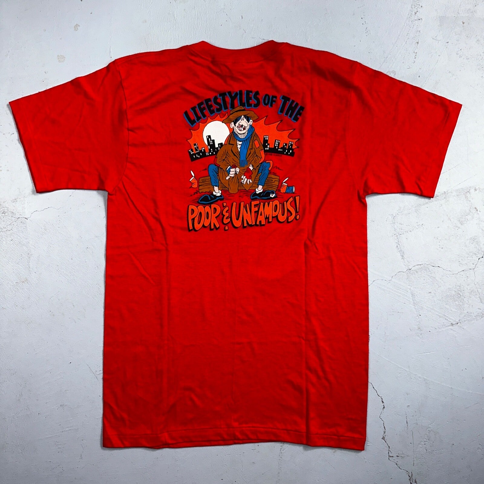 Poor and Unfamous VTG T Shirt 1988 Sunrise Funny Alcoholic Humor 80s Anvil Rap