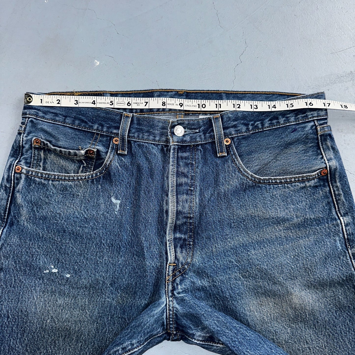 Levis 501 Vintage Y2K XX Straight Leg Jeans Blue Med Wash 35x33 Act 34x29