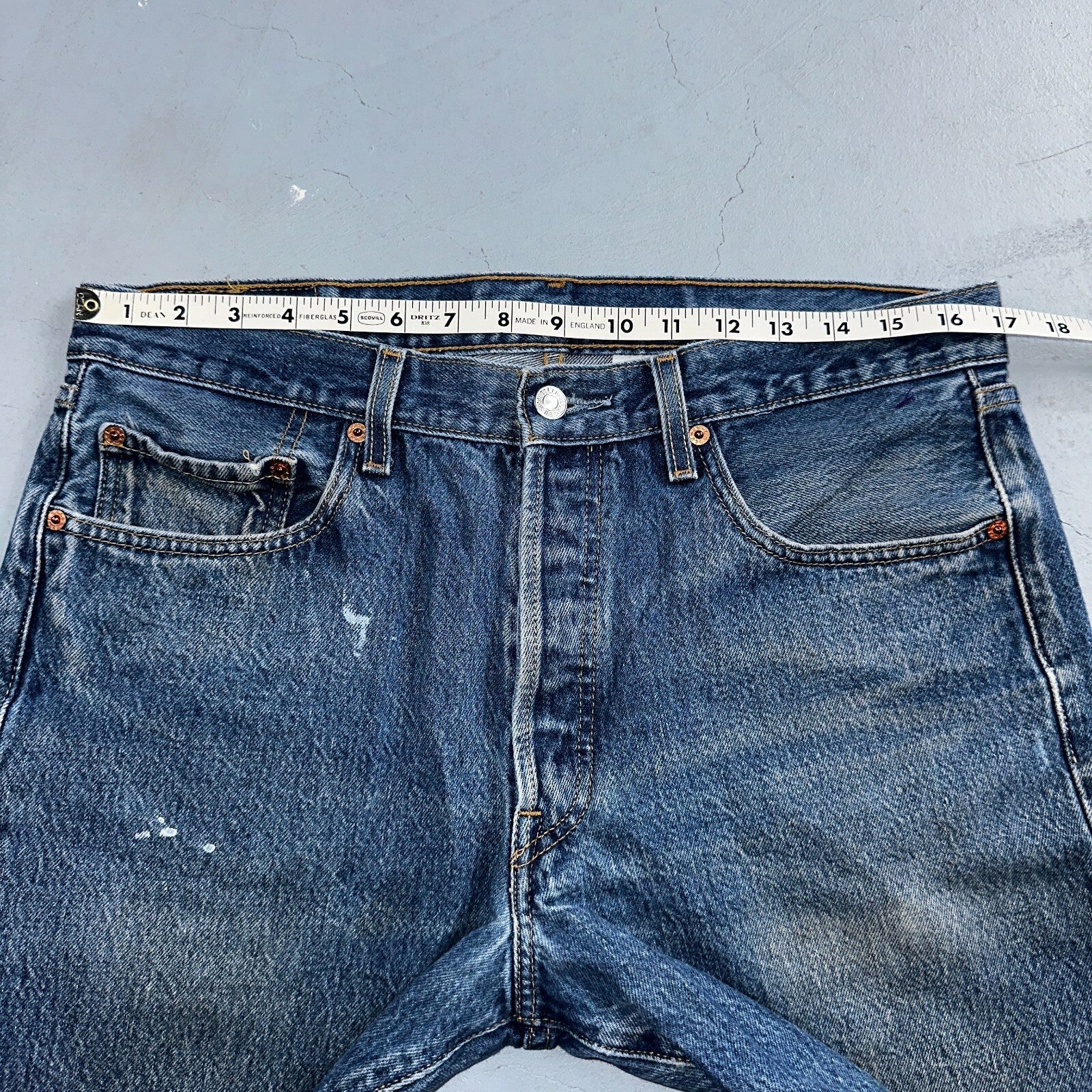 Levis 501 Vintage Y2K XX Straight Leg Jeans Blue Med Wash 35x33 Act 34x29