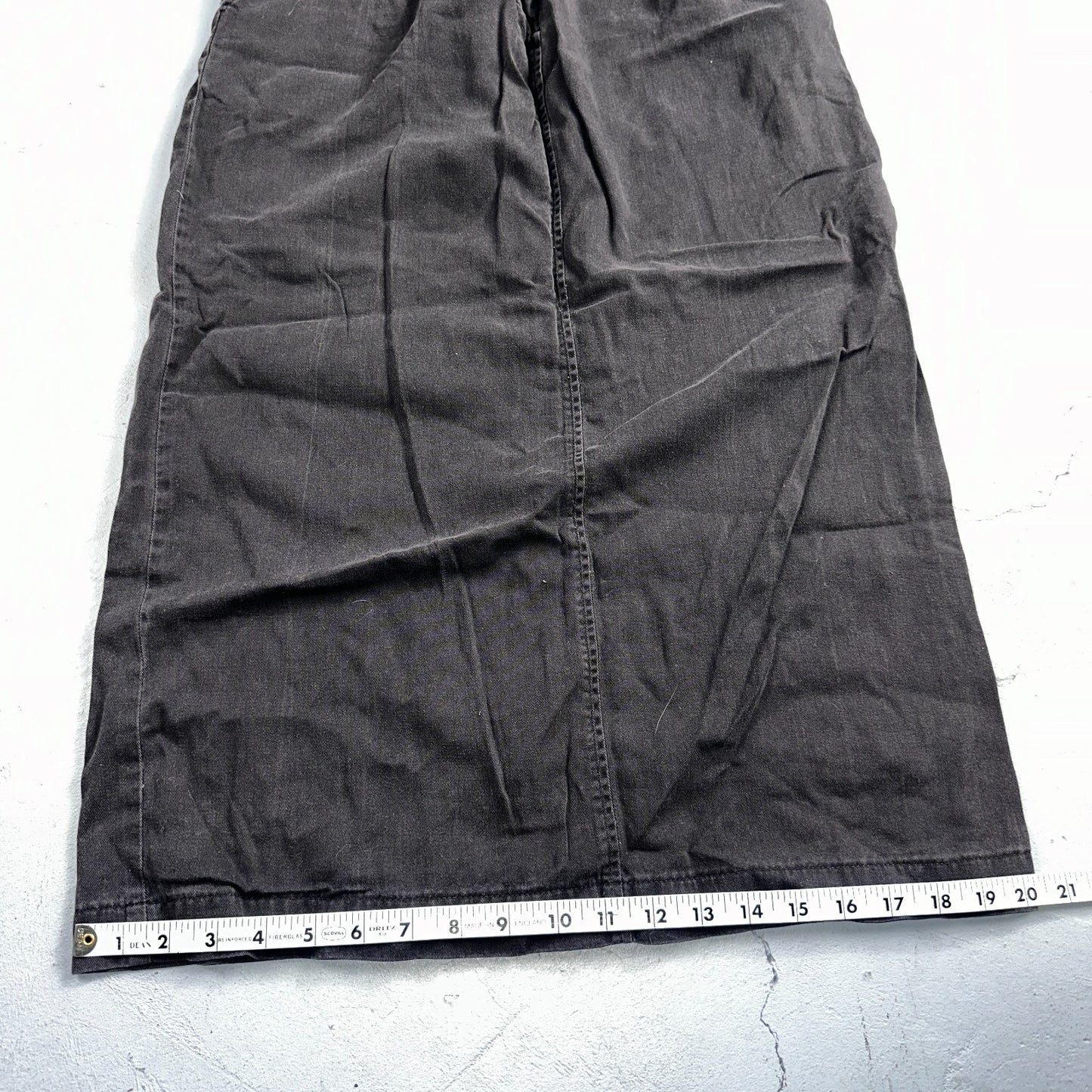 Vintage 90s J Crew Cotton Pencil Skirt 10 Black Front Office Career USA Preppy