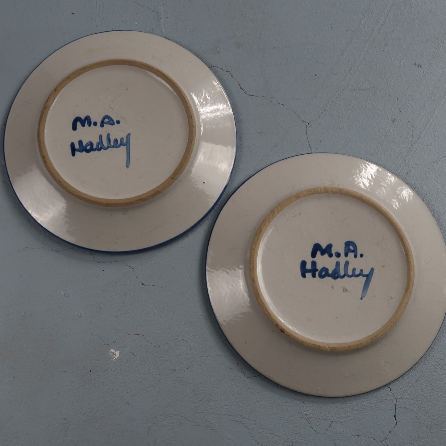 MA Hadley Dinner Stoneware Plate Platter Country Farm Dog And Cow Lot of 2