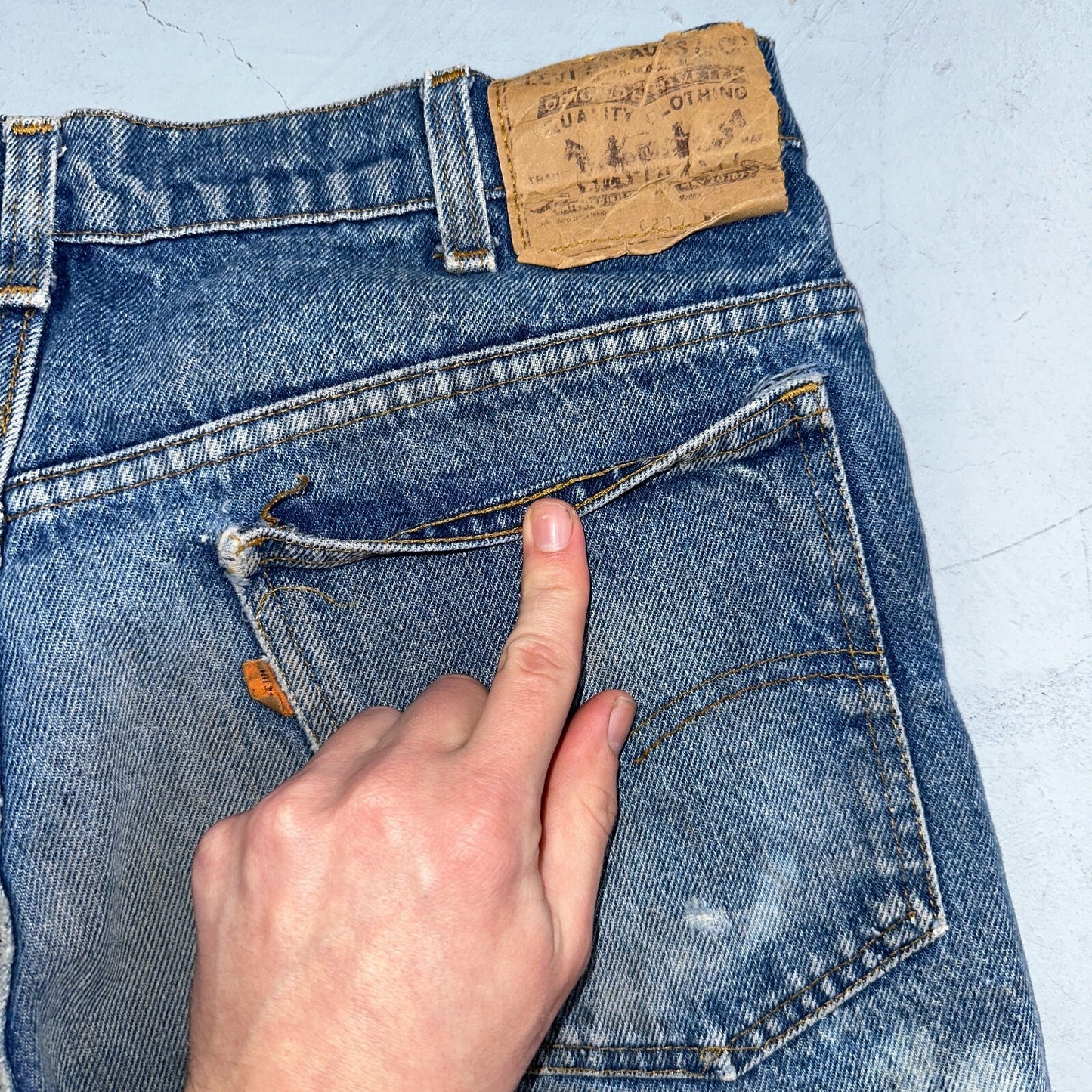 Levis 517 Vintage 80s USA Orange Tab Bootcut Flare Blue Worn Jeans Act 32x31