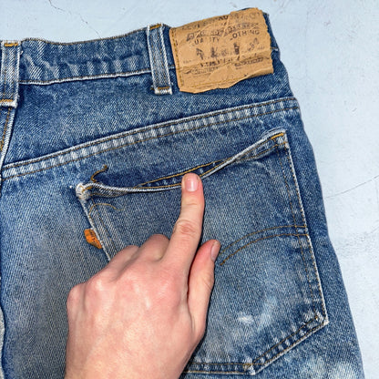 Levis 517 Vintage 80s USA Orange Tab Bootcut Flare Blue Worn Jeans Act 32x31