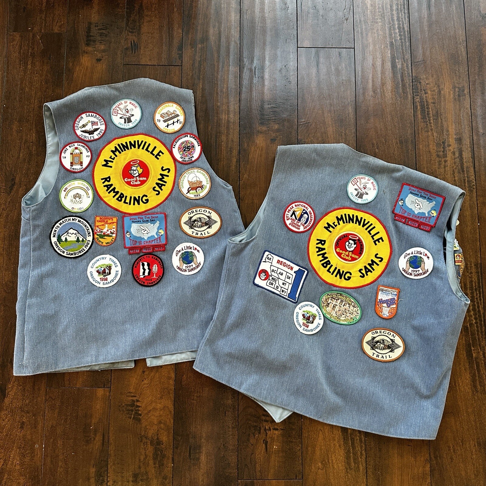 Vintage Rockabilly Patchwork Vest Lot Pins 2 Patches Rare Oregon McMinnville PDX