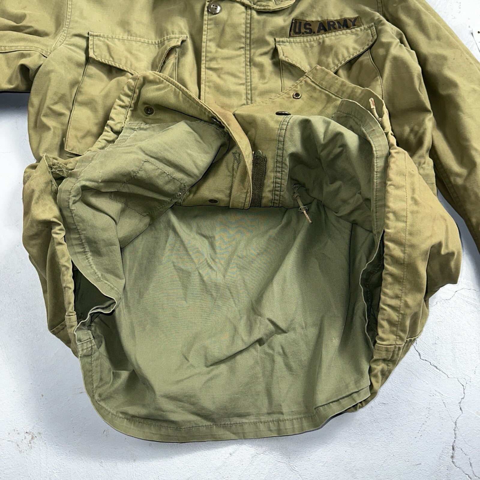 VTG US ARMY M-65 Field Jacket Coat Cold Weather Mans OG-107 Vietnam 70s Medium