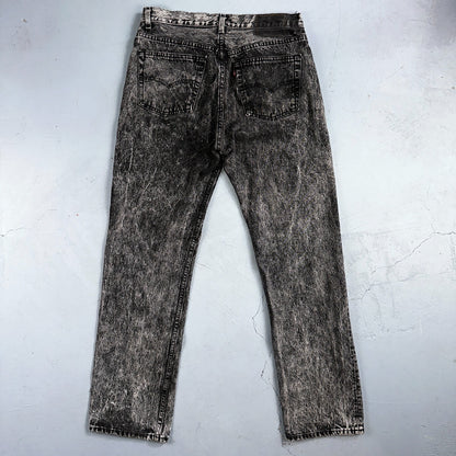 Levis 501 Vintage 80s USA XX Straight Leg Jeans Black Acid Wash 33x32 Act 31x30