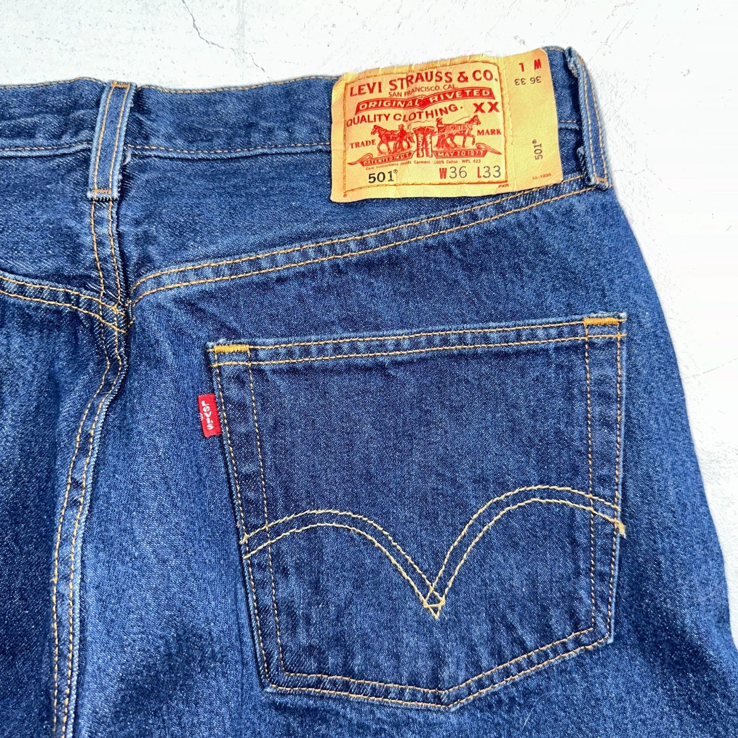 Levis 501 Vintage Y2K 90s XX Straight Leg Jeans Blue Dark Wash 36x33 Act 32x26