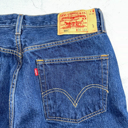 Levis 501 Vintage Y2K 90s XX Straight Leg Jeans Blue Dark Wash 36x33 Act 32x26