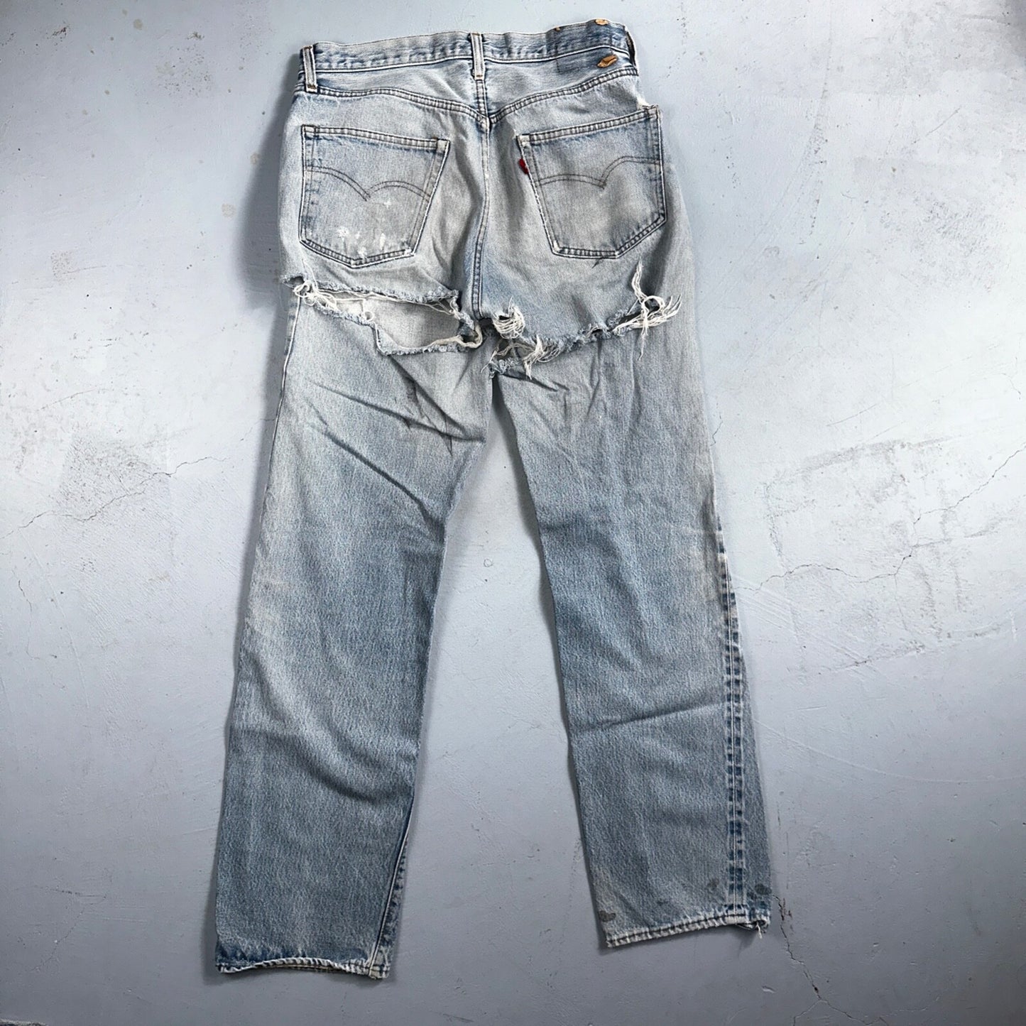 Levis 501 Vintage 80s Redline Selvedge USA XX Jeans Light Wash 35x38 Act 32x33