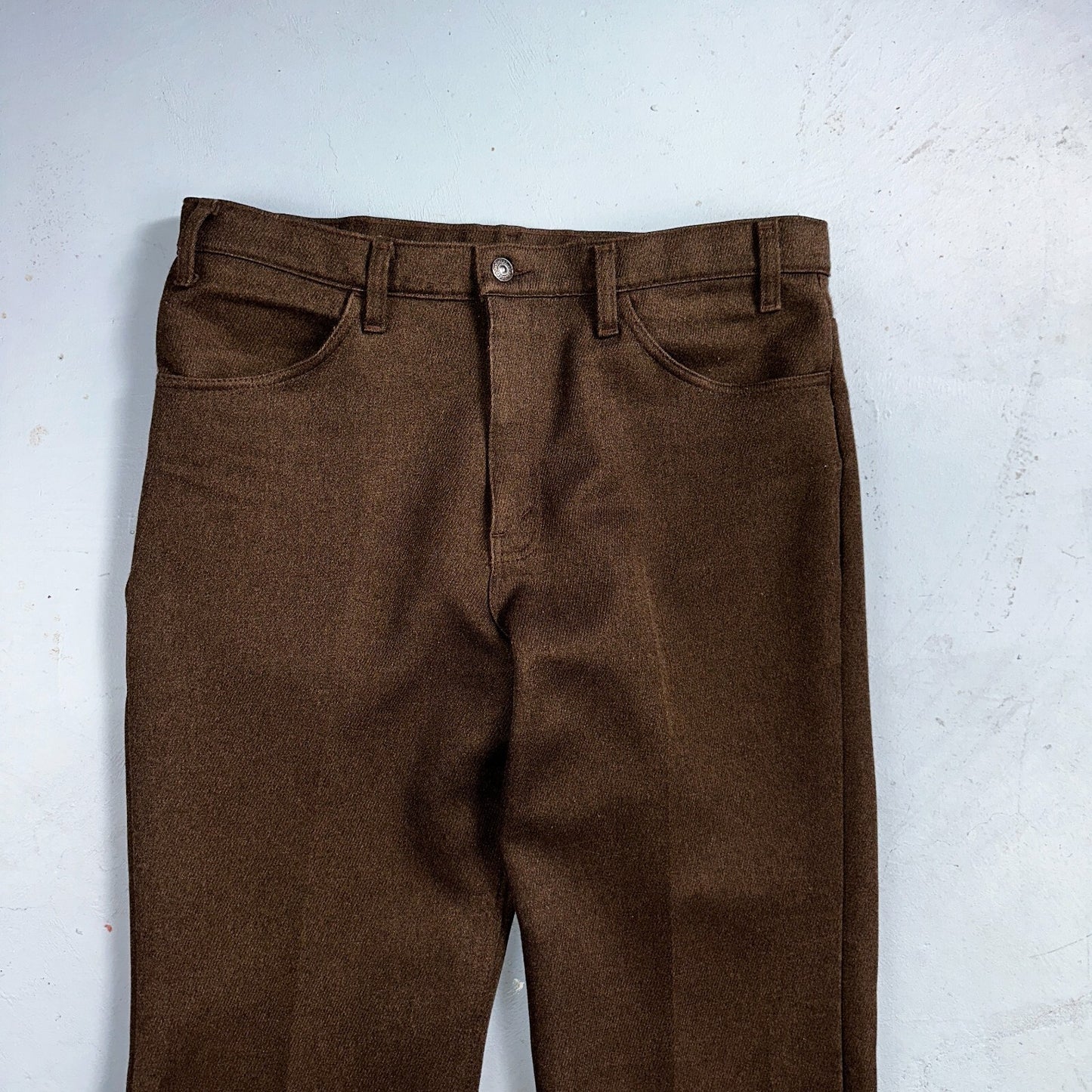 Levis 70s USA 517 36x31 Bootcut Pants Brown Polyester Slacks Vintage 35x30