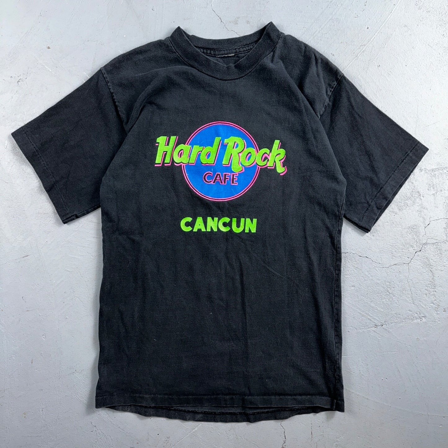 Hard Rock Cafe Cancun 90s VTG T Shirt Black Single Stitch Food Promo Music Cool