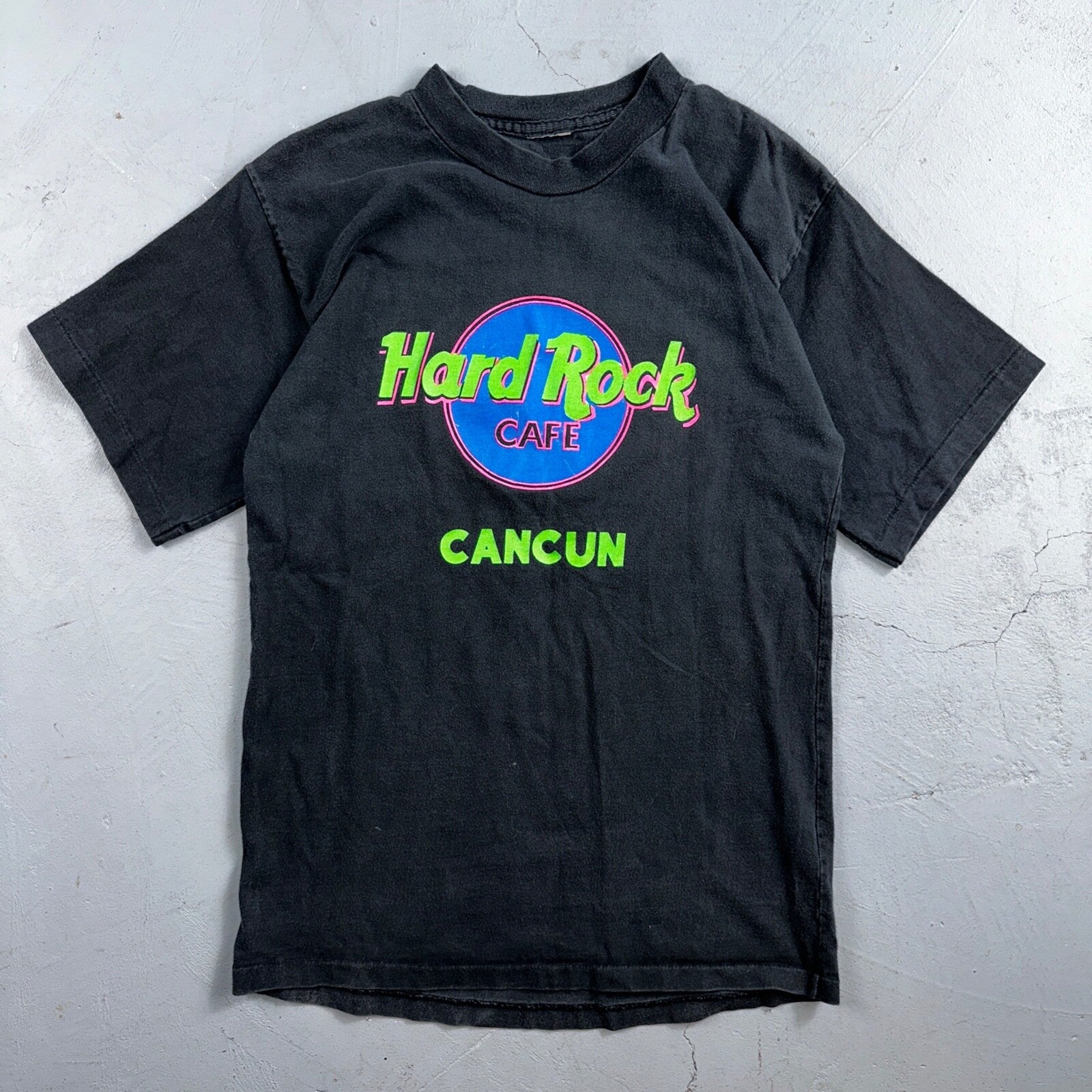 Hard Rock Cafe Cancun 90s VTG T Shirt Black Single Stitch Food Promo Music Cool