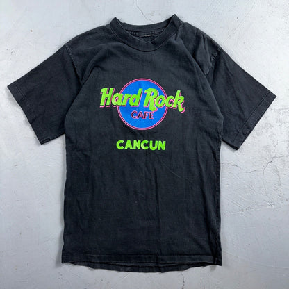 Hard Rock Cafe Cancun 90s VTG T Shirt Black Single Stitch Food Promo Music Cool