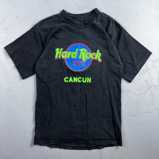 Hard Rock Cafe Cancun 90s VTG T Shirt Black Single Stitch Food Promo Music Cool