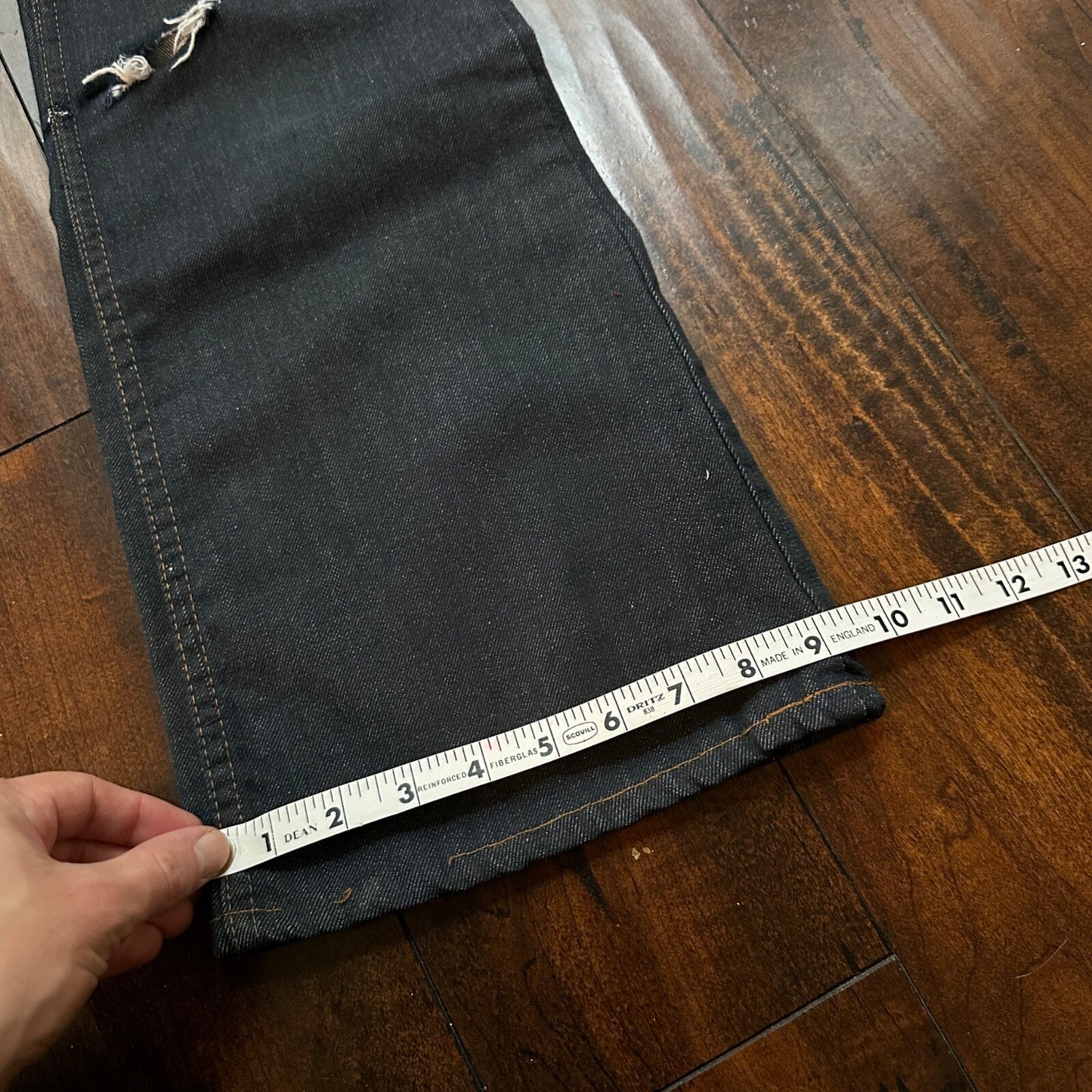 VTG Sears Put On 70s Pants 501 Bell Bottom Flare Rockabilly Cowboy 26x30 BLACK