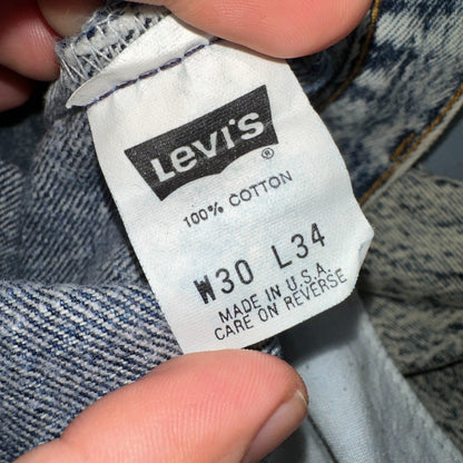 Levis 501 Vintage 80s USA XX Straight Leg Jeans Blue Acid Wash 30x34 Act 28x32