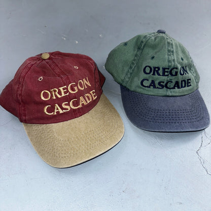 Oregon Cascade Lot of 2 VTG Hat Cap Snapback 90s Sportman Hiking Travel Mountain