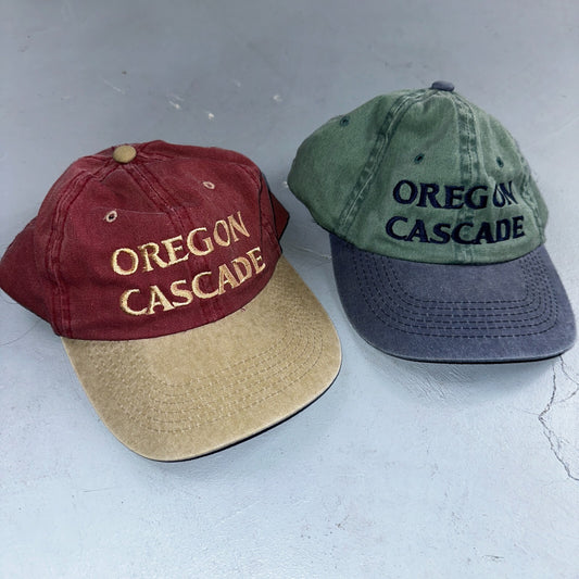 Oregon Cascade Lot of 2 VTG Hat Cap Snapback 90s Sportman Hiking Travel Mountain