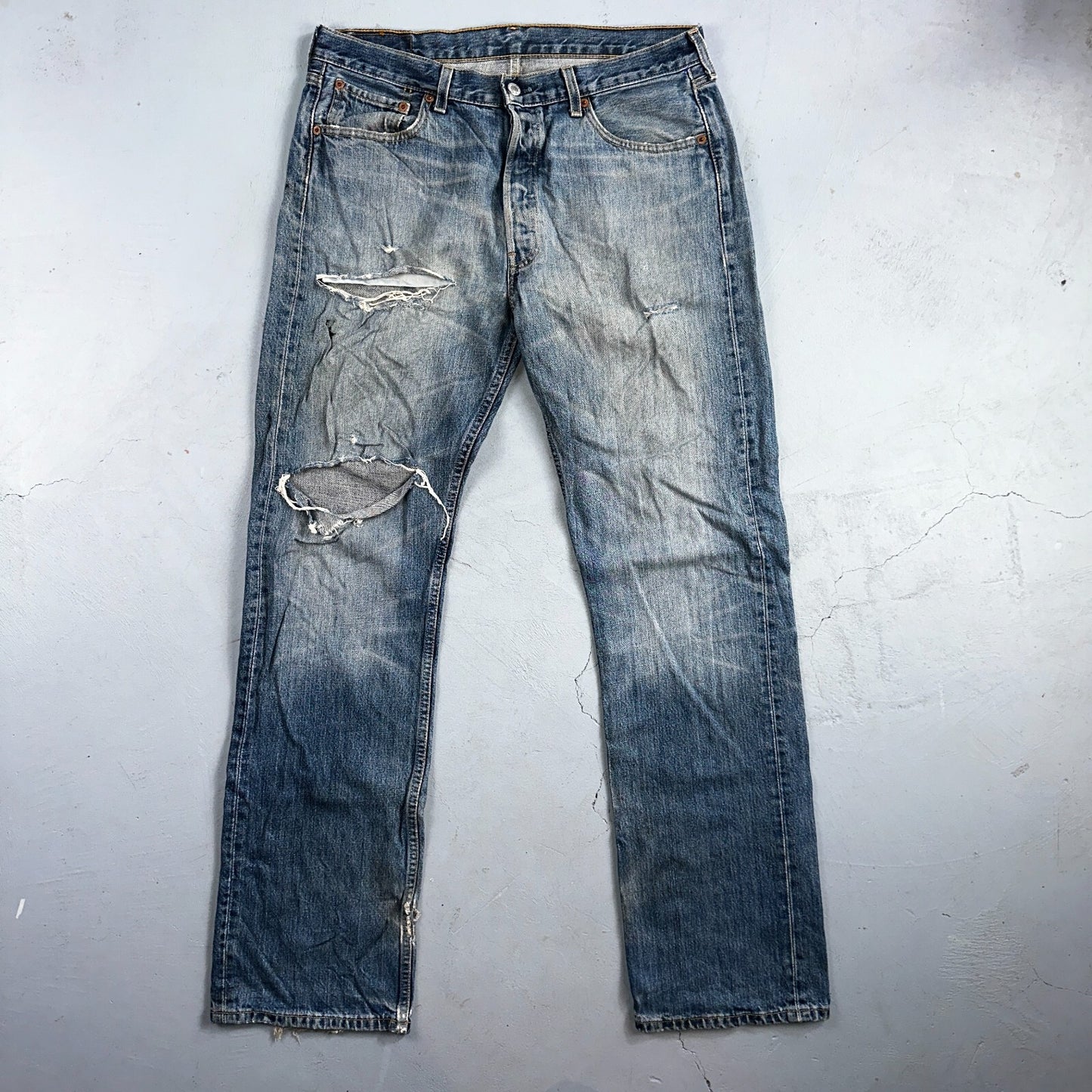 Levis 501 Vintage Y2K XX Straight Leg Jeans Blue Light Wash 34x34 Act 33x33