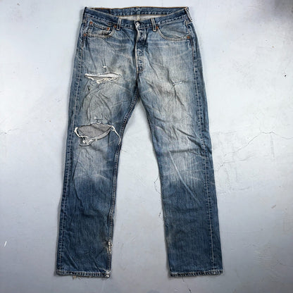 Levis 501 Vintage Y2K XX Straight Leg Jeans Blue Light Wash 34x34 Act 33x33