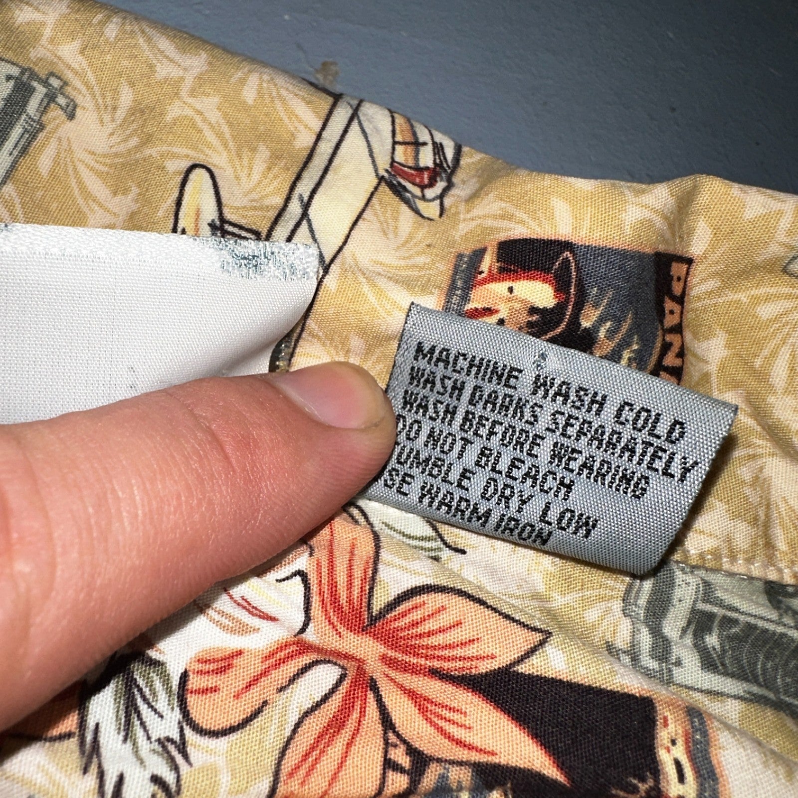 Vintage OP Ocean Pacific PANAIR Plane Hawaiian Men's Shirt Sz. M  Hula Girl