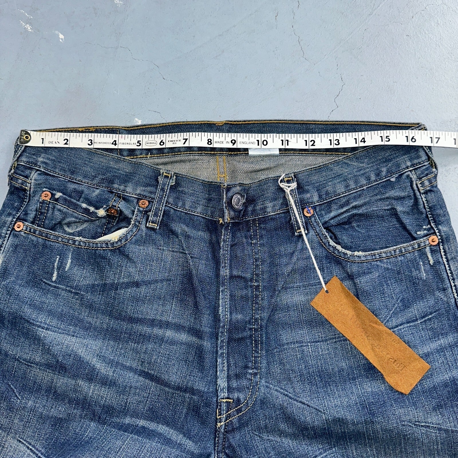 Levis 501 Vintage 90s XX Straight Leg Jeans Y2K Blue Med Wash 34x36 Act 33x35