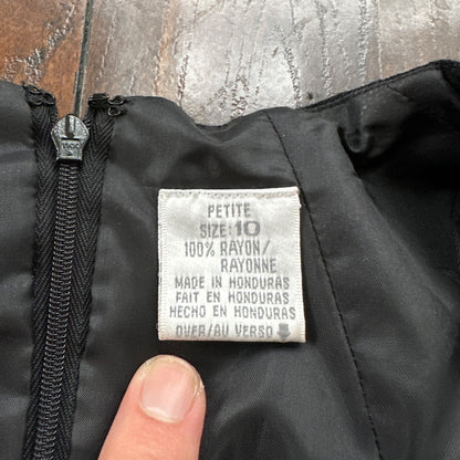 Liz Claiborne Dress Womens 10 Petite Black Maxi Lace Ladies Cute Church