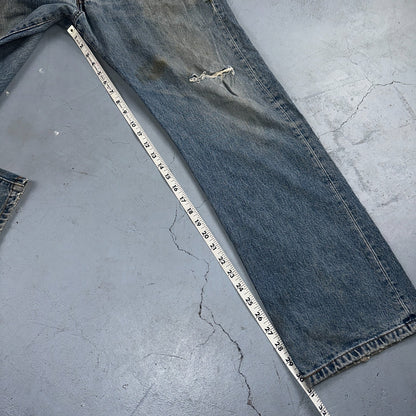 Levis 501 Vintage Y2K 90s XX Straight Leg Jeans Blue Light Wash 36x32 Act 33x30