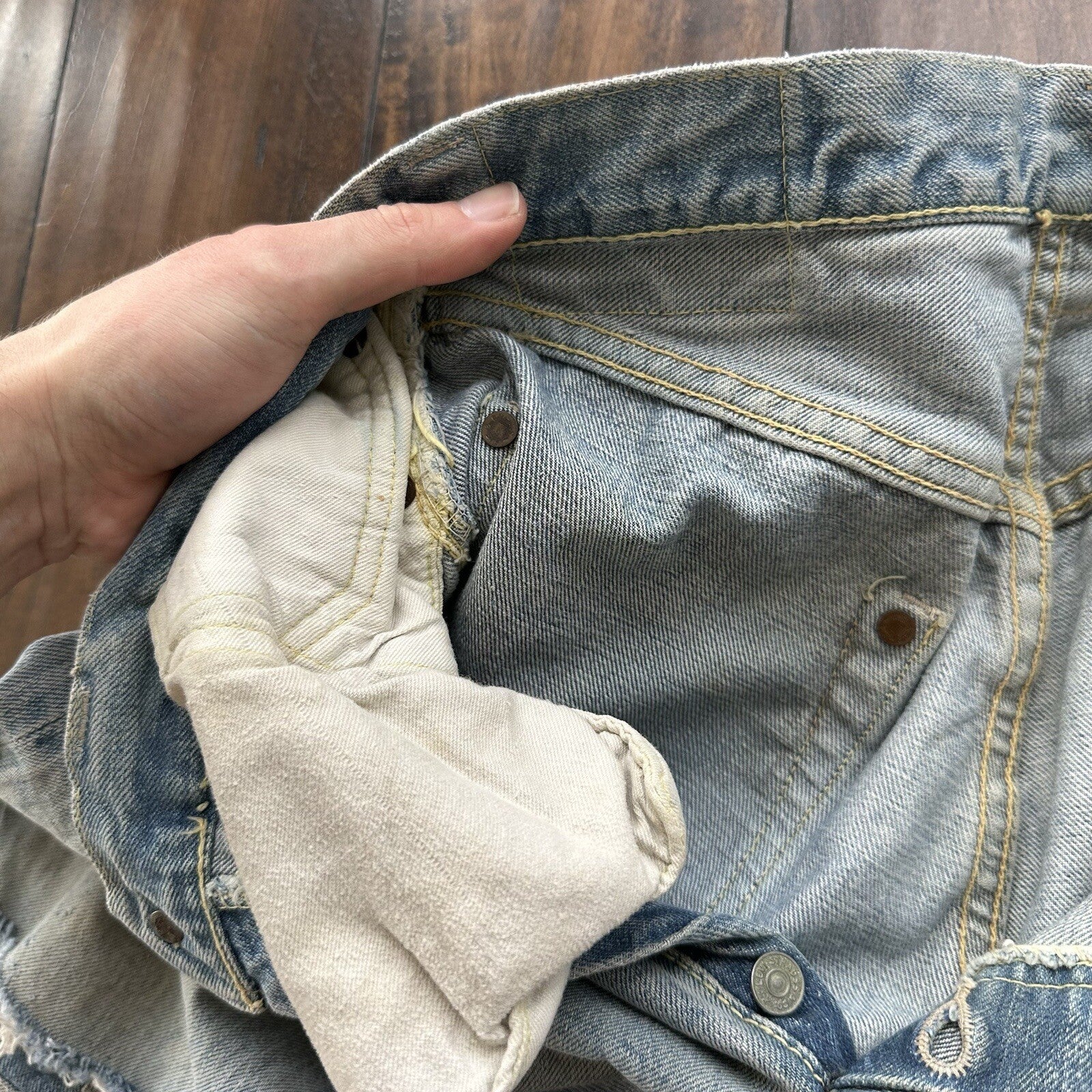 Levis 501 XX Big E True Vintage 50s Redline Hidden Rivets Jeans 1950s 60s 26x26